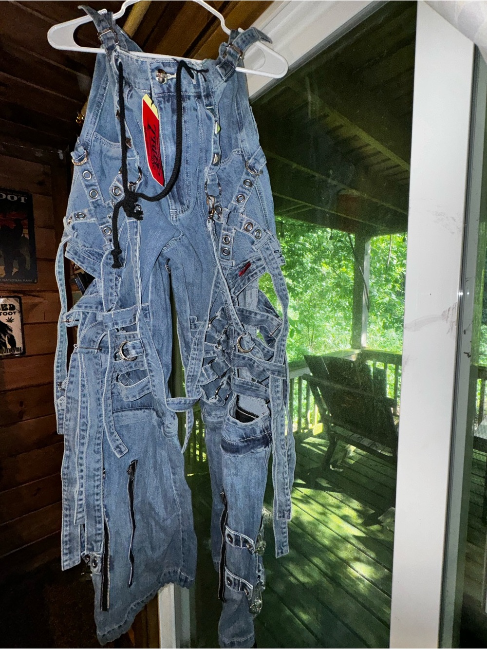 Tripp JM7130M Multi-Strap Light Denim Baggy Jeans